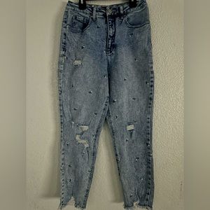 daisy flower jeans